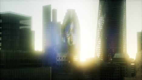 Konzept-Der-Londoner-Stadt-Bei-Sonnenuntergang